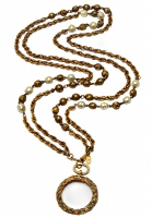 Колье Chanel с жемчугом и подвеской-лупой