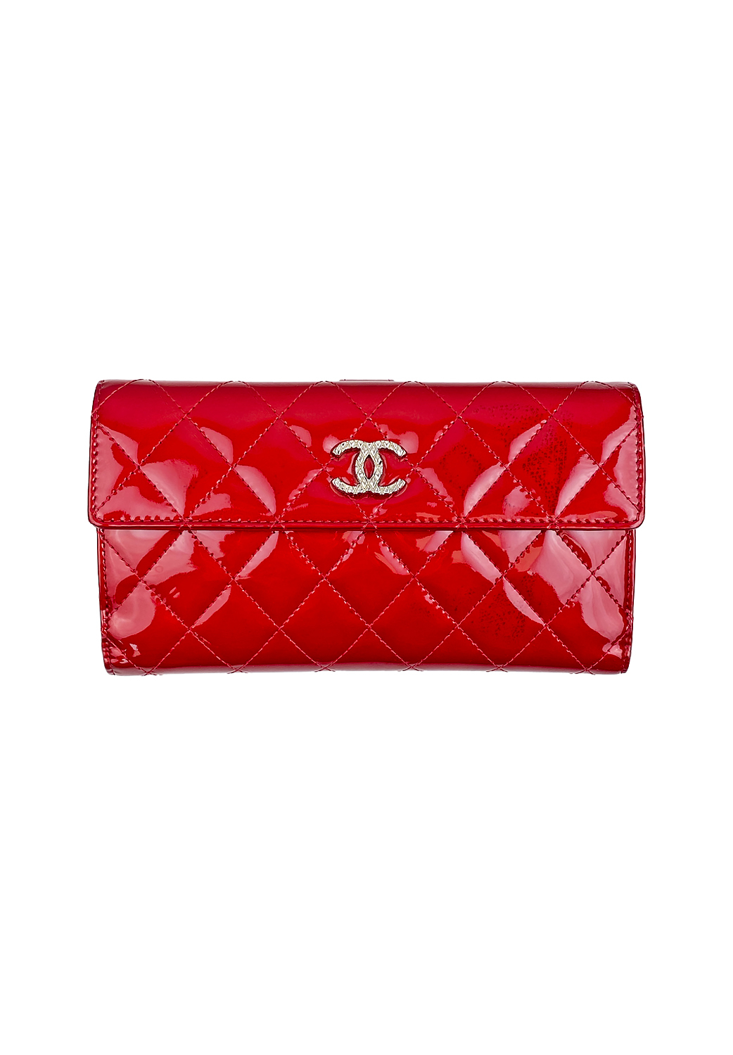 Стеганый красный кошелек Chanel