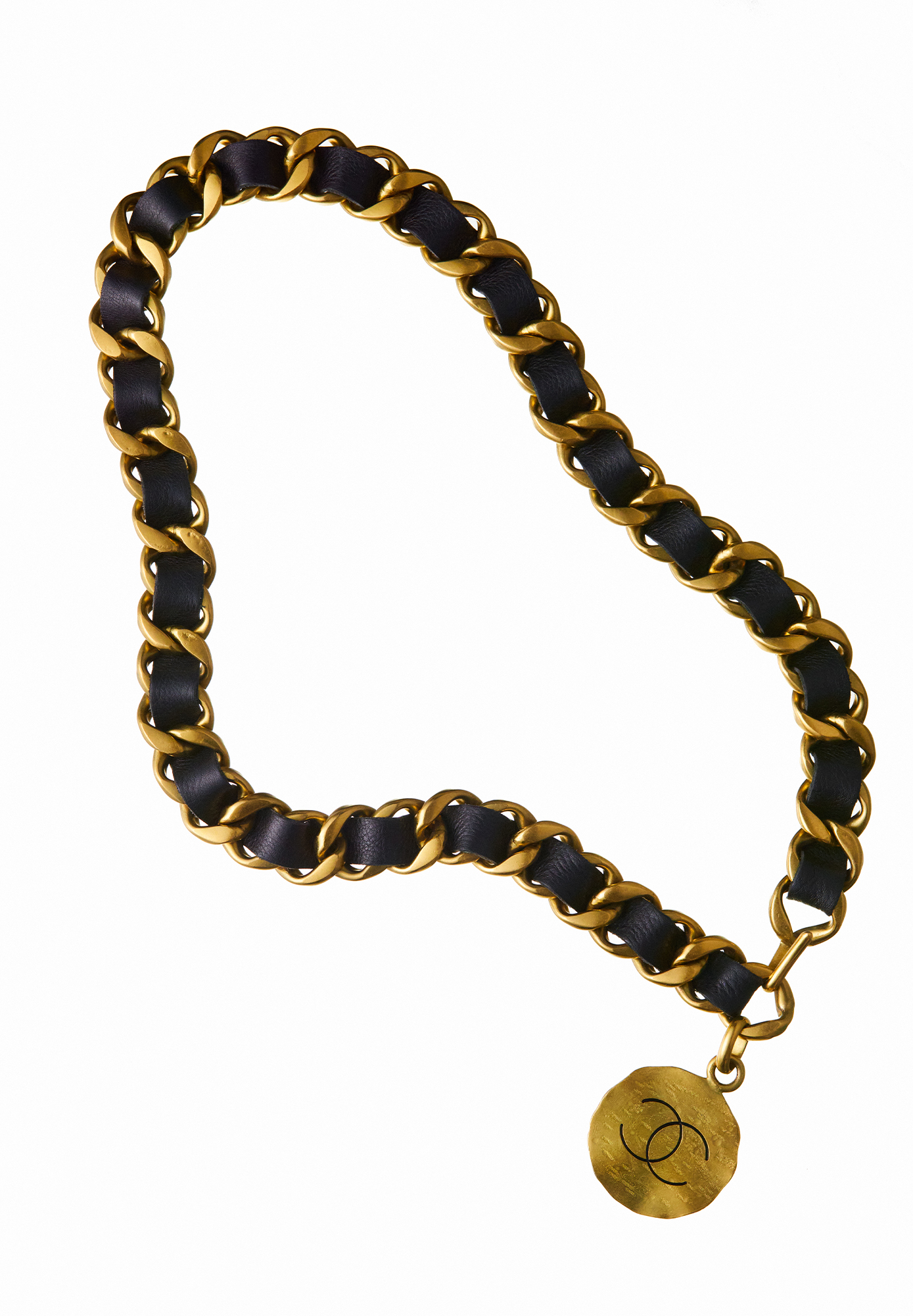 Пояс-цепь Chanel с подвеской-логотипом