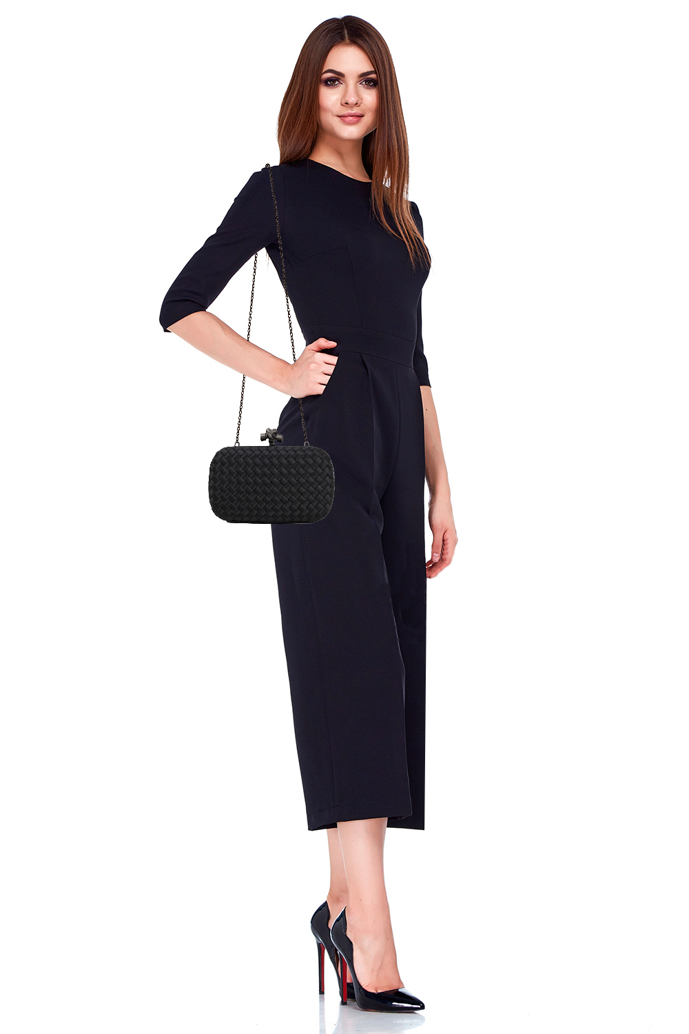 Черный клатч Bottega Veneta Knot