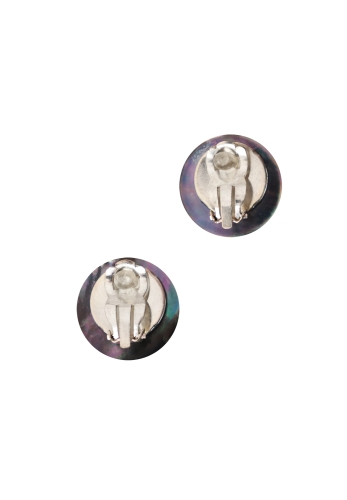 Перламутровые клипсы Chanel с кристаллами