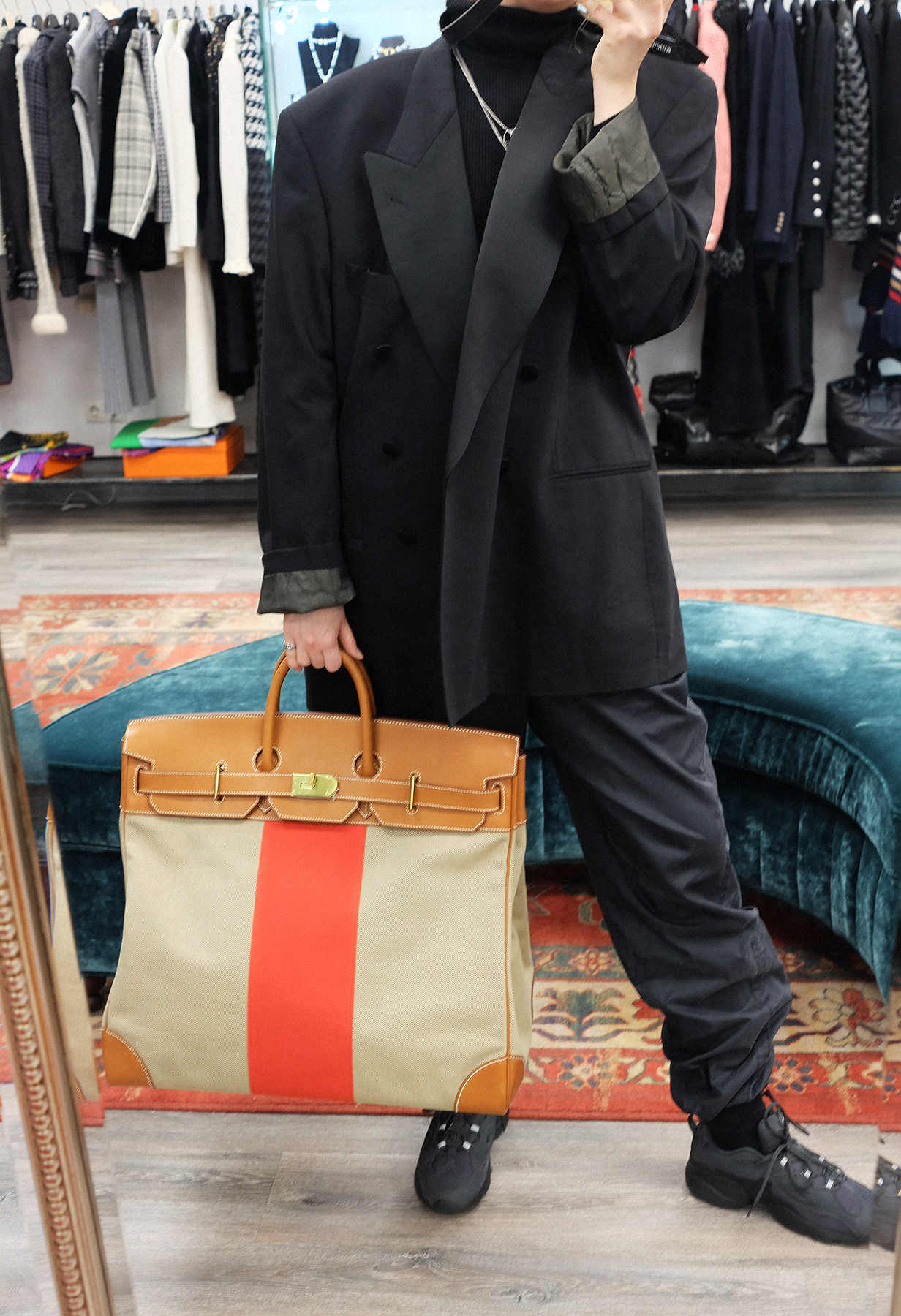 Сумка Hermès HAC Flag Birkin 50 Naturel Barenia And Canvas