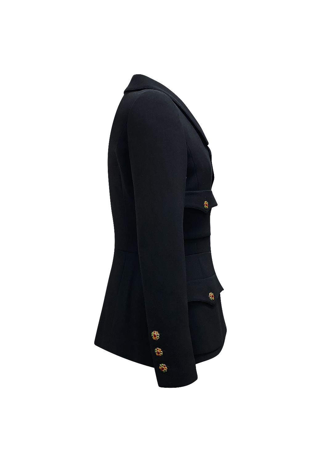 Черный жакет Chanel с пуговицами Gripoix