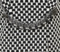 Трикотажный черно-белый костюм Chanel