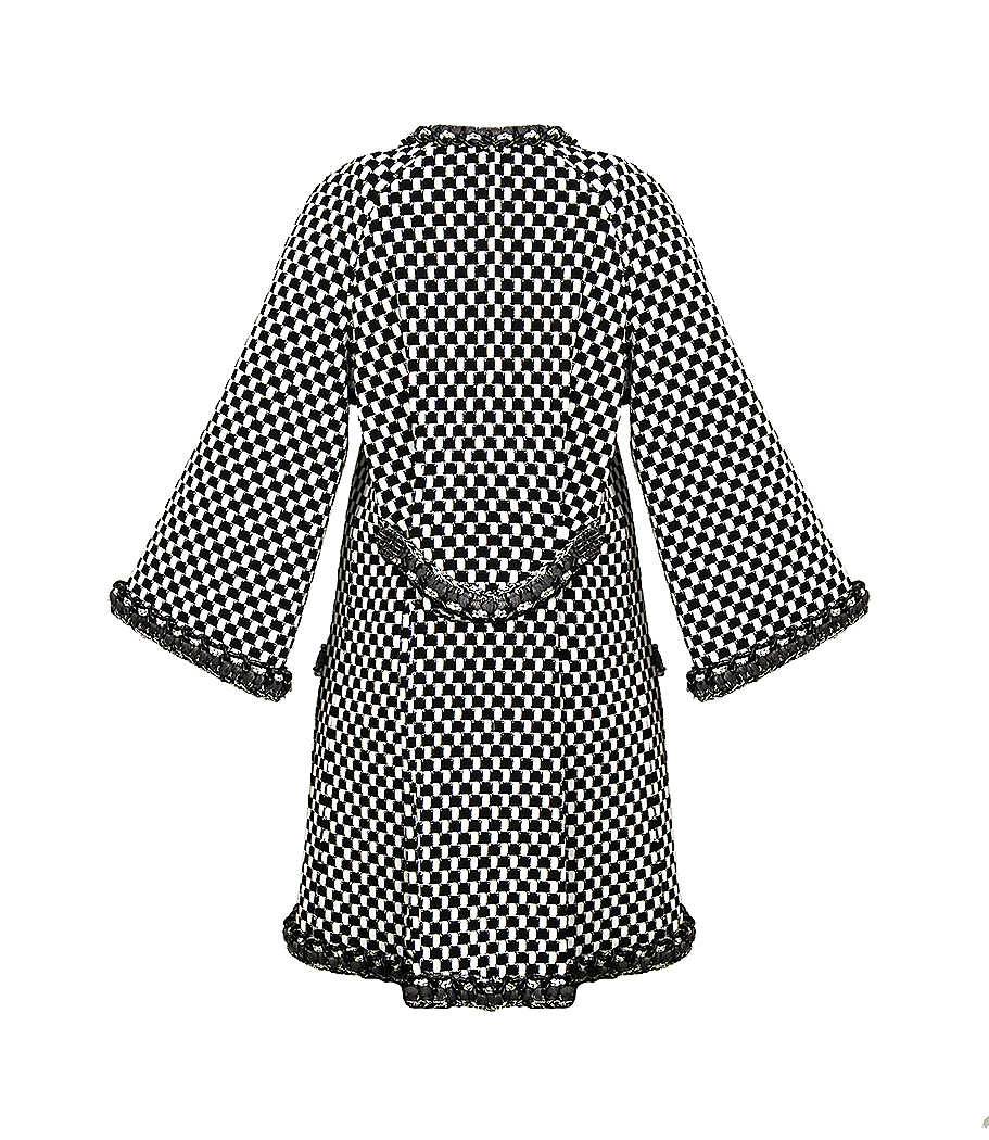 Трикотажный черно-белый костюм Chanel