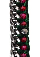 Колье-цепь Yves Saint Laurent с кристаллами и бархатом