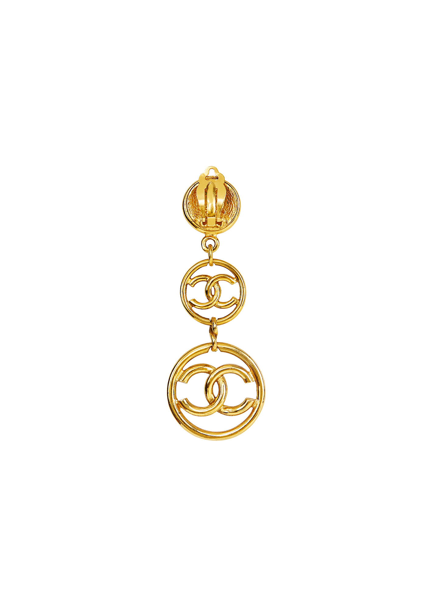 Винтажные клипсы-подвески Chanel с логотипами