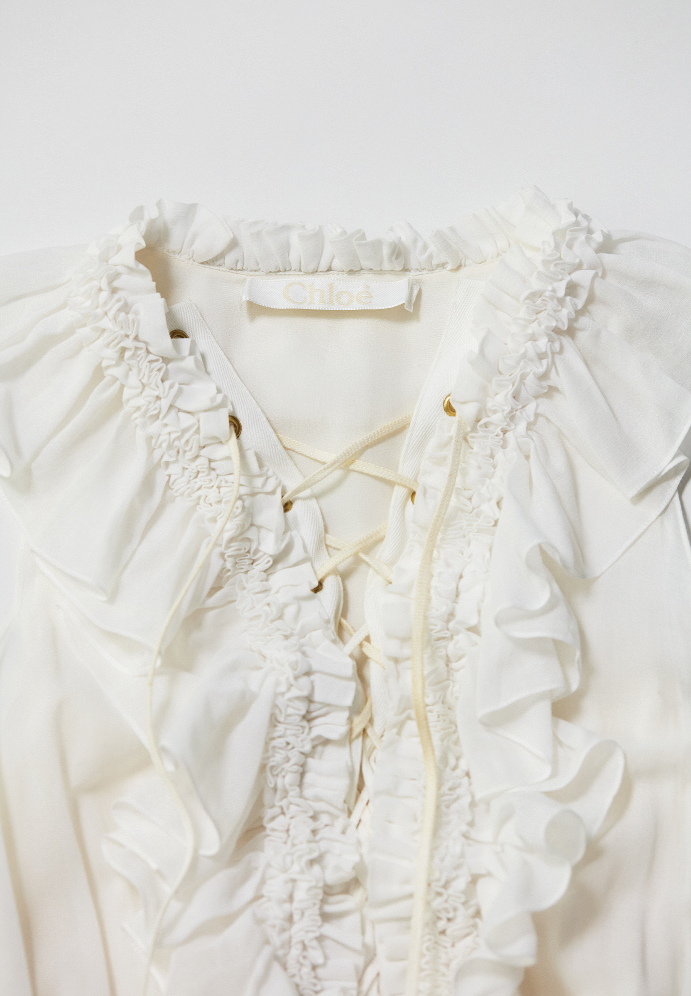 Белое хлопковое платье Chloé