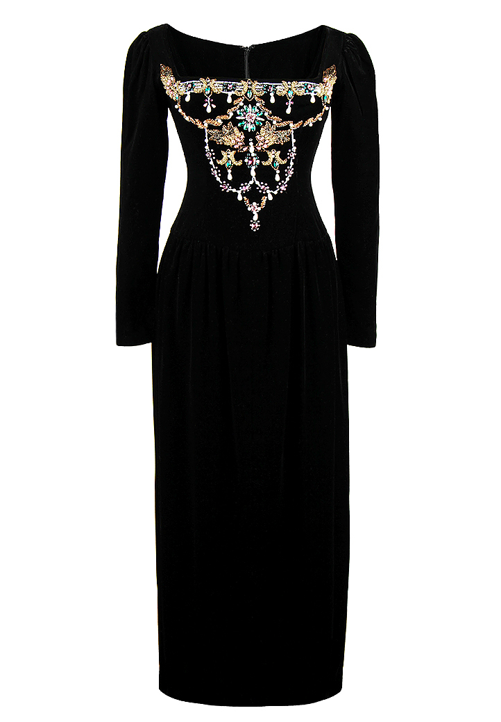 Бархатное платье Oscar de la Renta