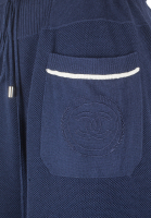 Темно-синяя юбка Chanel с логотипом