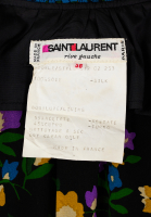 Чёрное платье Saint Laurent с цветочным принтом