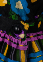 Чёрное платье Saint Laurent с цветочным принтом