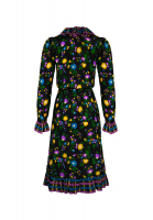 Чёрное платье Saint Laurent с цветочным принтом