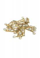 Золотистое колье с прозрачными кристаллами