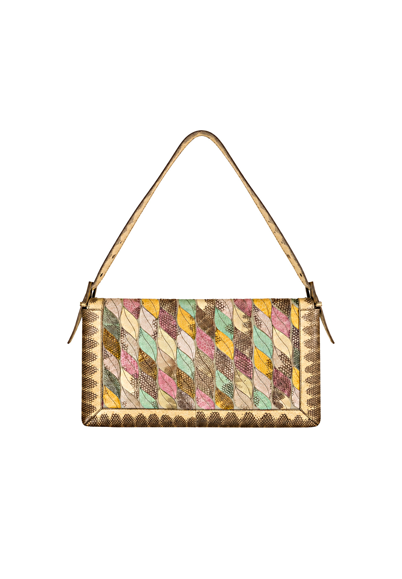Сумка Fendi Baguette Oversize из кожи змеи