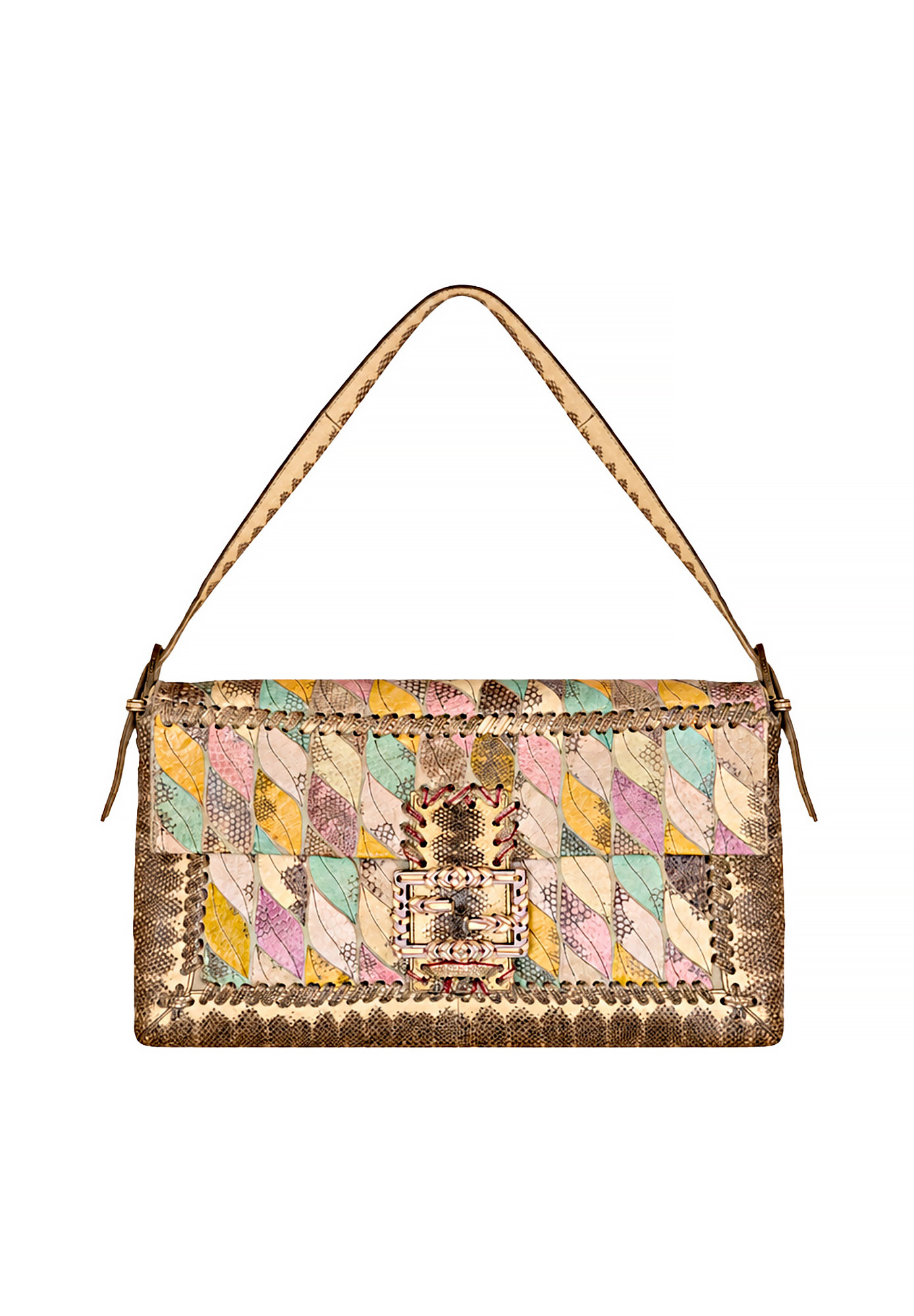 Сумка Fendi Baguette Oversize из кожи змеи