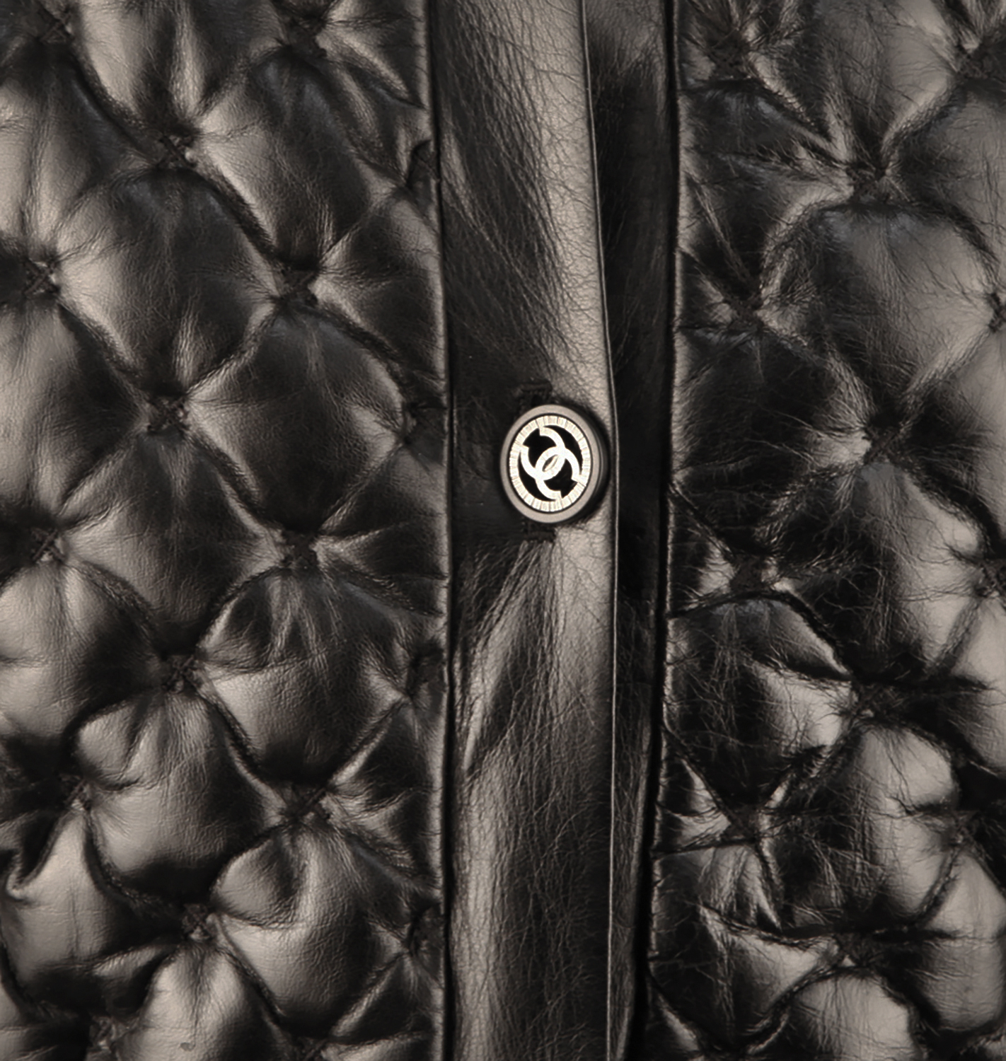 Кожаный стеганый жакет Chanel