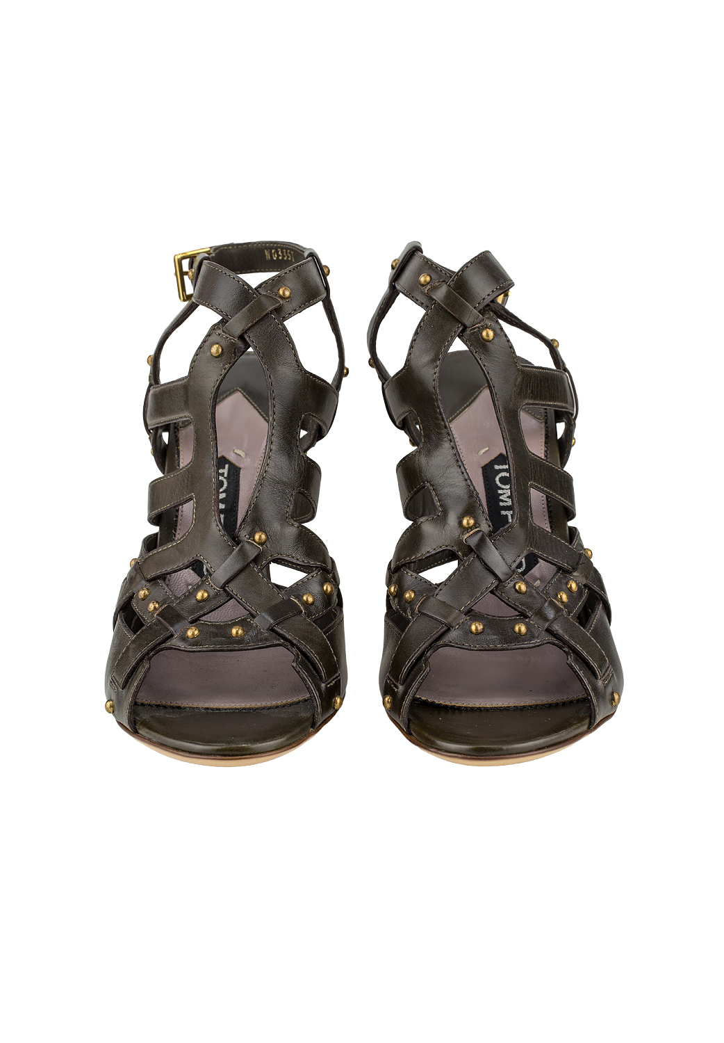 Коричневые плетеные сандали Tom Ford