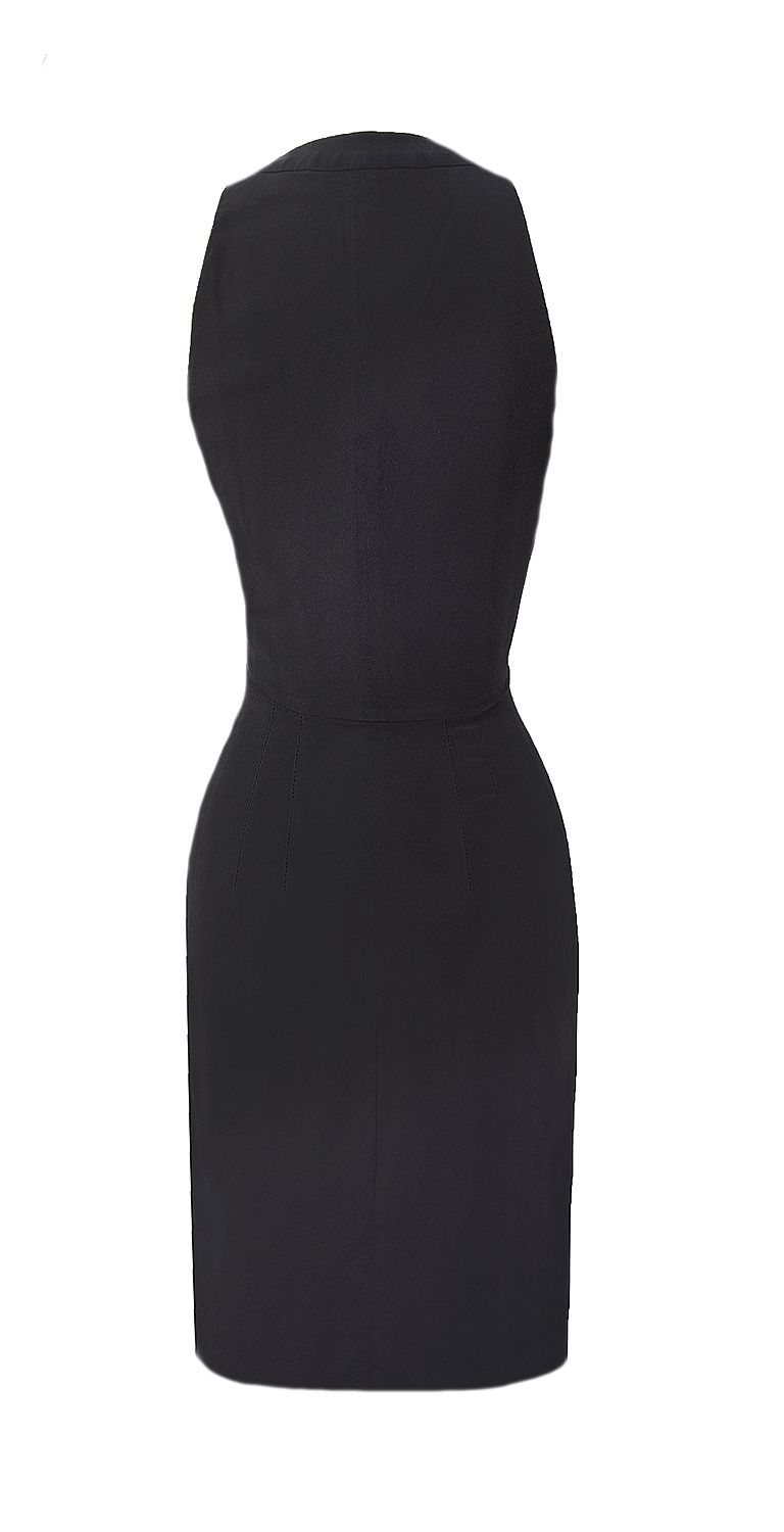 Тёмно-синее шелковое платье Chanel