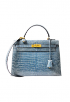 Сумка Hermès Kelly 32 в крокодиловой коже Blue Jean