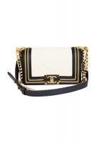 Бело-синяя сумка Chanel Small Boy