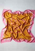 Винтажный розовый платок Chanel с принтом