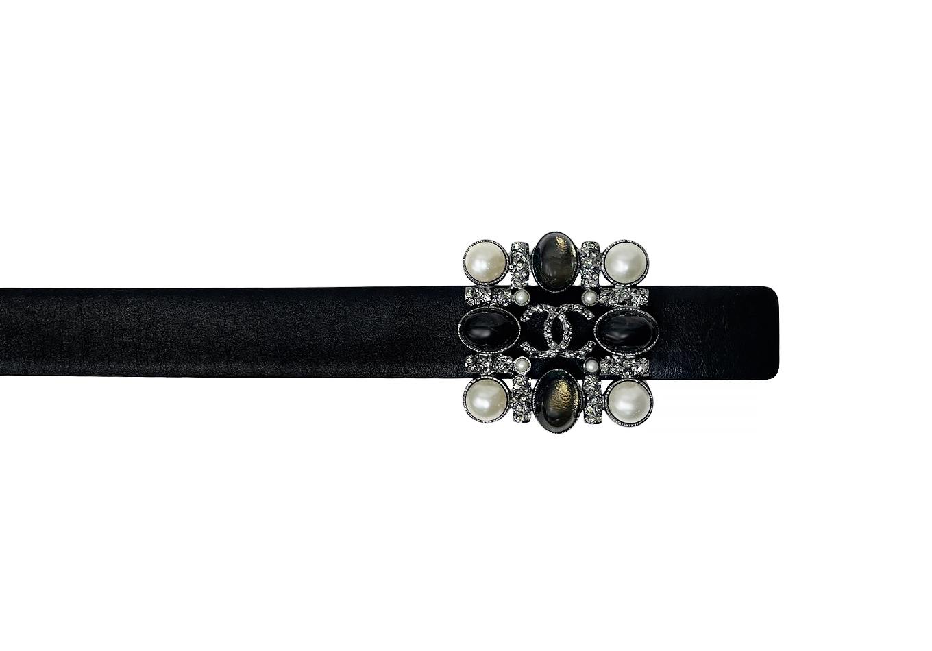 Кожаный ремень Chanel с кристаллами