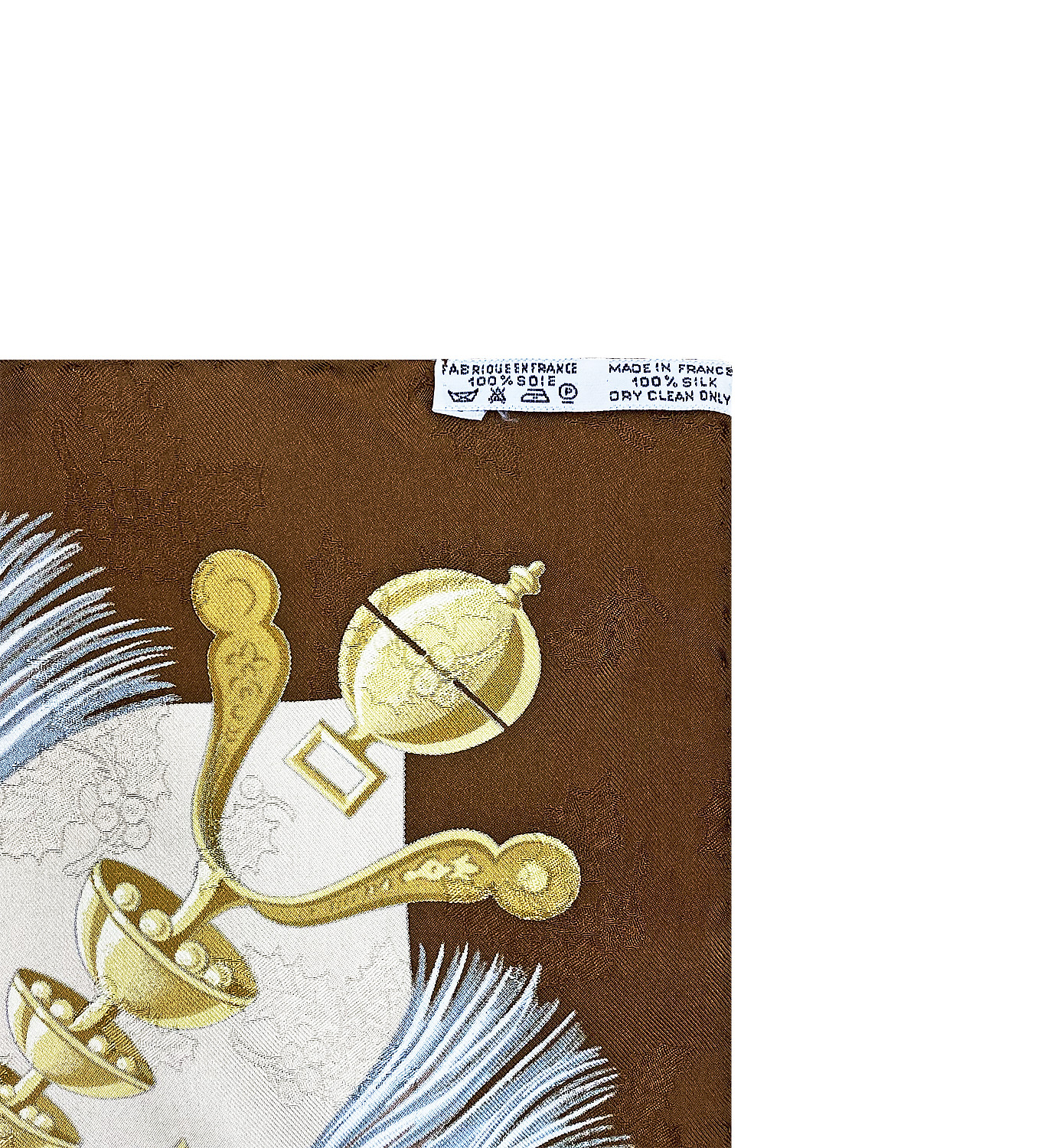 Шелковый платок Hermès Plumes et Grelots