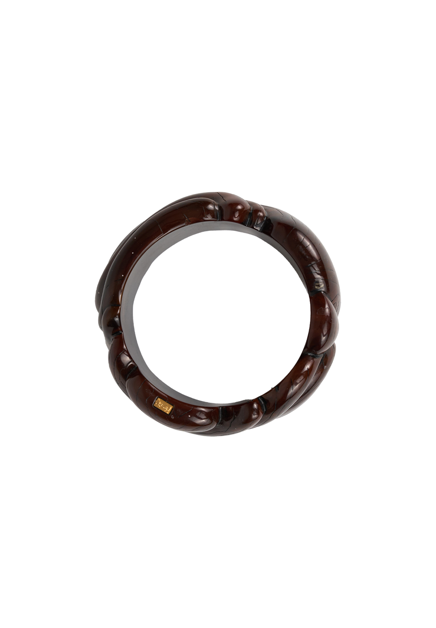 Коричневый браслет-кафф Yves Saint Laurent