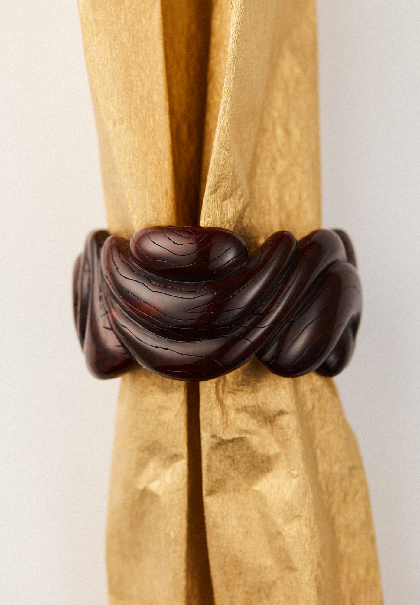 Коричневый браслет-кафф Yves Saint Laurent