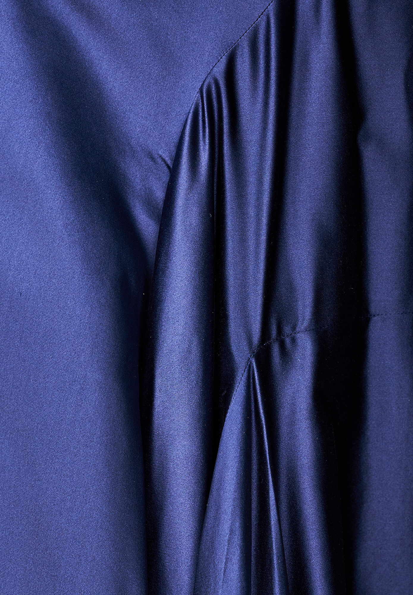 Синяя юбка Chanel haute couture с драпировкой