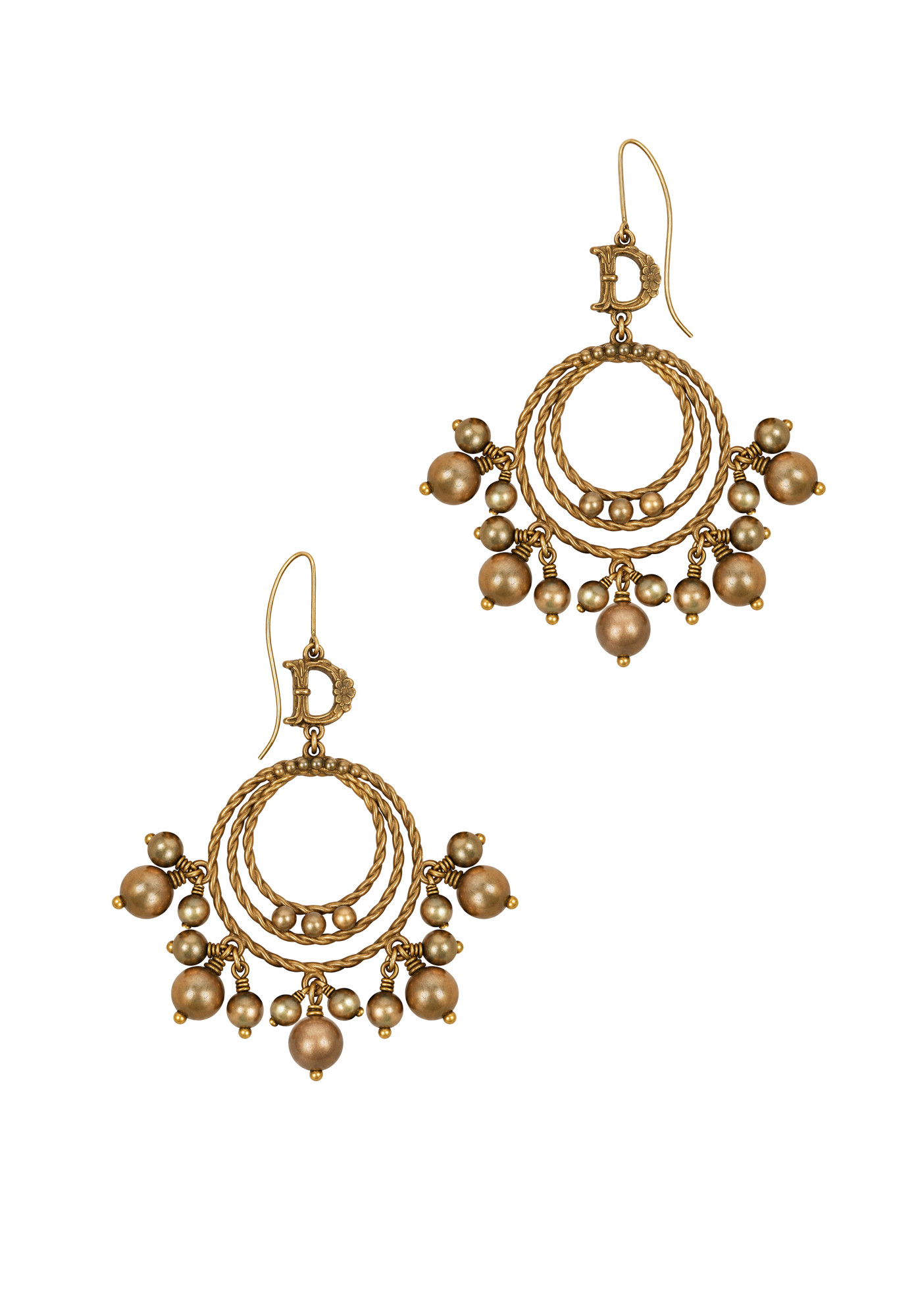 Серьги Christian Dior с подвесками и логотипом