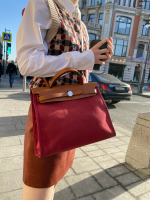 Сумка Hermès Red Canvas and Leather Herbag 31