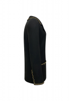 Двубортный черный жакет Chanel с цепями