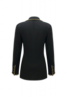 Двубортный черный жакет Chanel с цепями