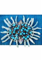 Голубой клатч Blumarine с цветами