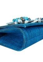 Голубой клатч Blumarine с цветами