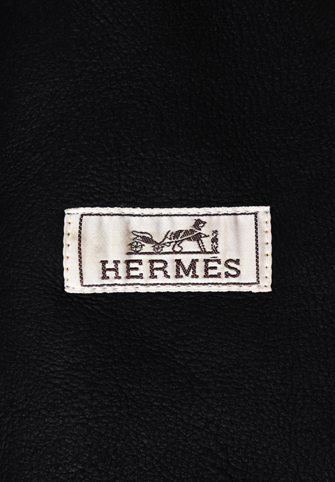 Черная дубленка Hermès