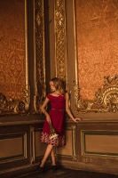 Красное бархатное платье Lanvin