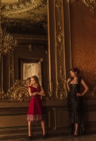 Красное бархатное платье Lanvin