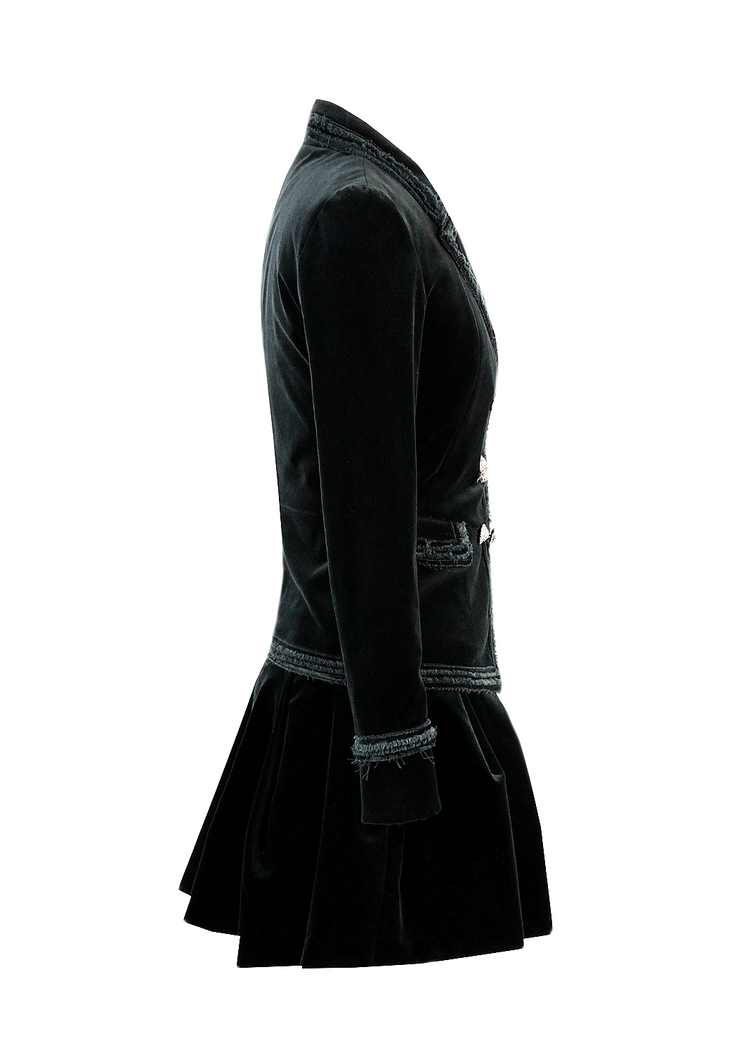 Бархатный черный костюм Chanel