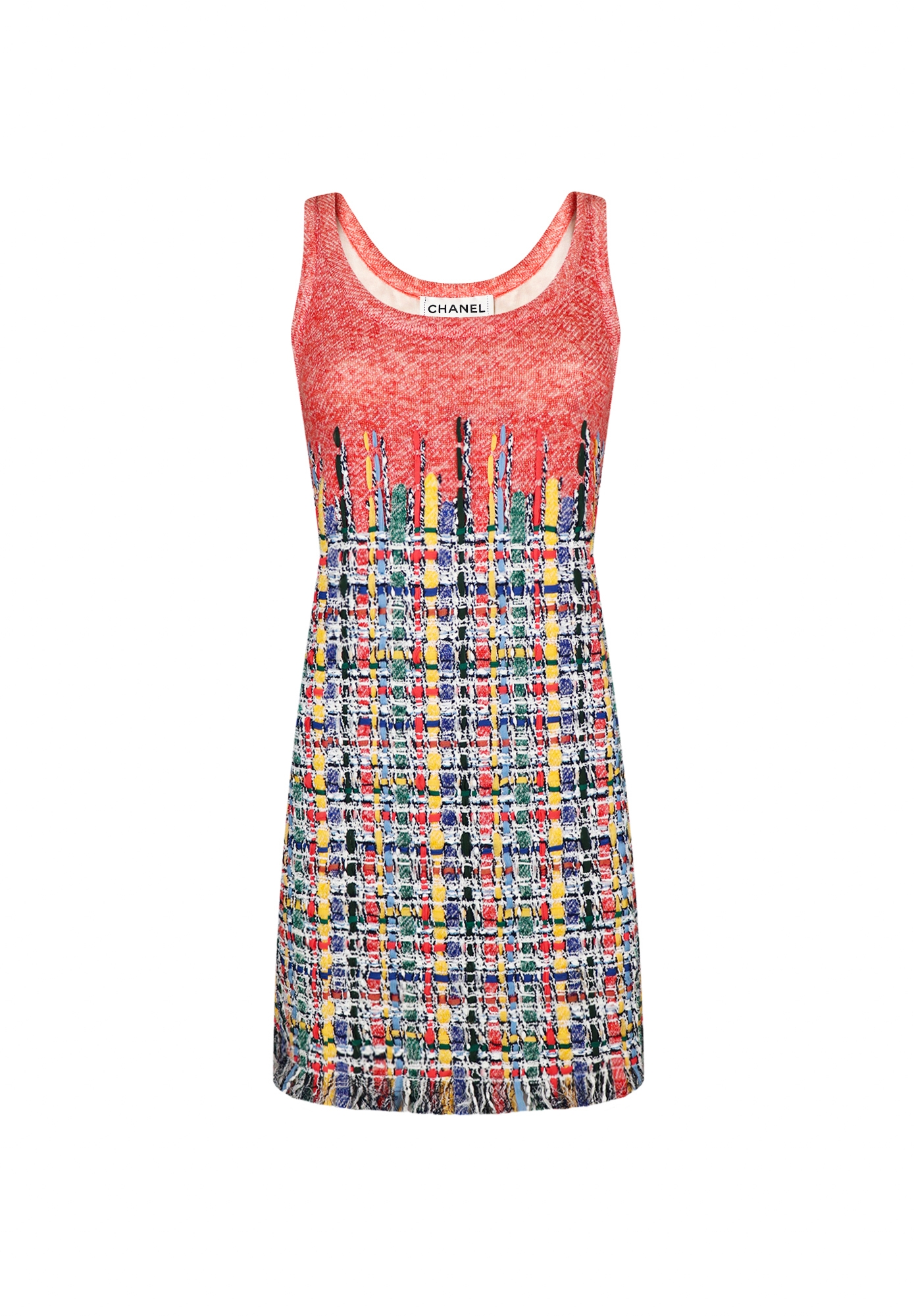Разноцветное платье Chanel с бахромой