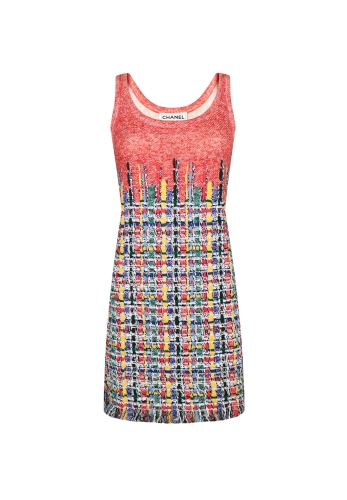 Разноцветное платье Chanel с бахромой