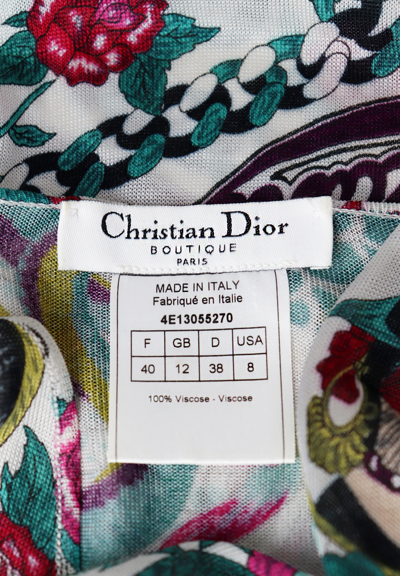Топ Christian Dior с разноцветным принтом