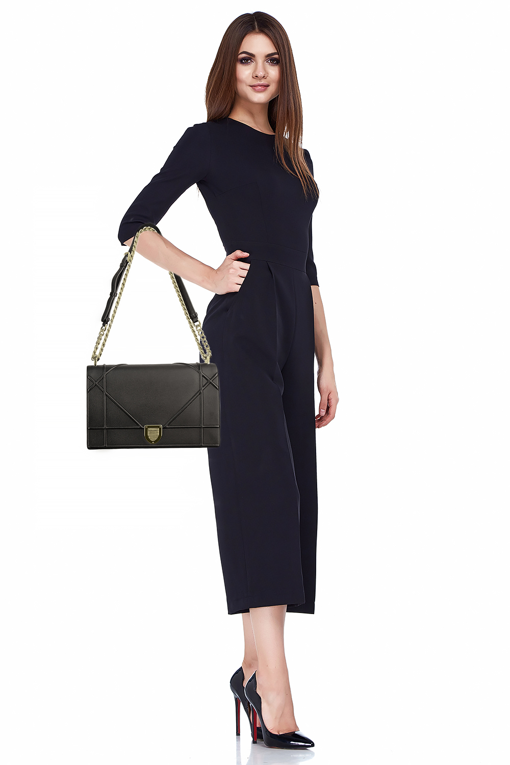 Чёрная кожаная сумка Christian Dior Diorama