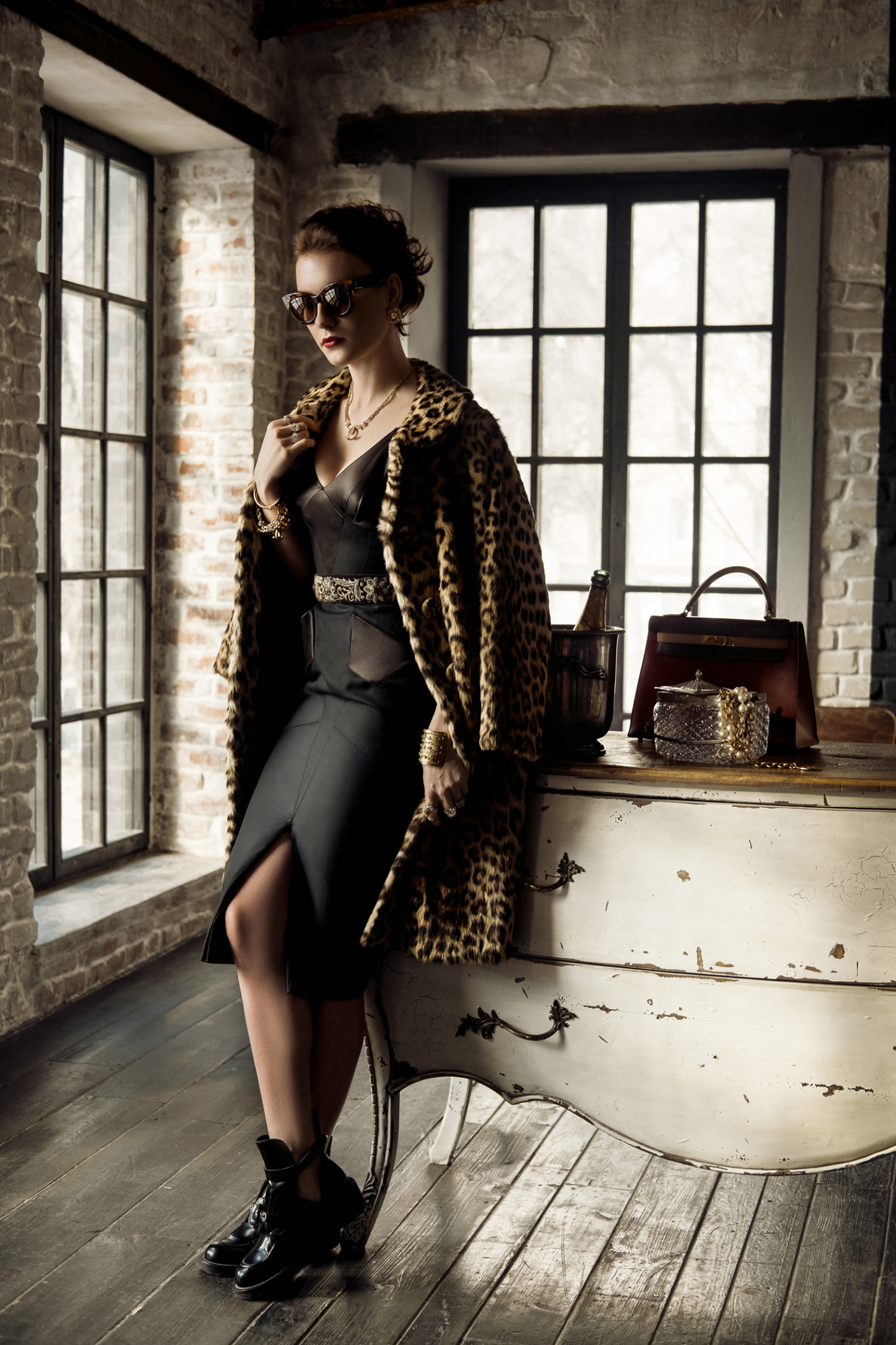 Шуба Lardillat Frères из меха оцелота