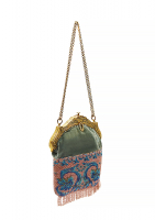 Бархатная сумка с бисером и бахромой