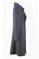 Синее двубортное пальто Chanel