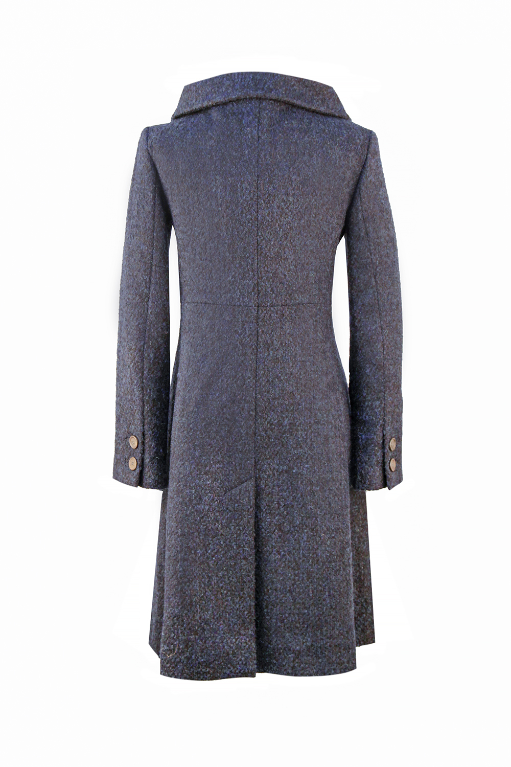 Синее двубортное пальто Chanel