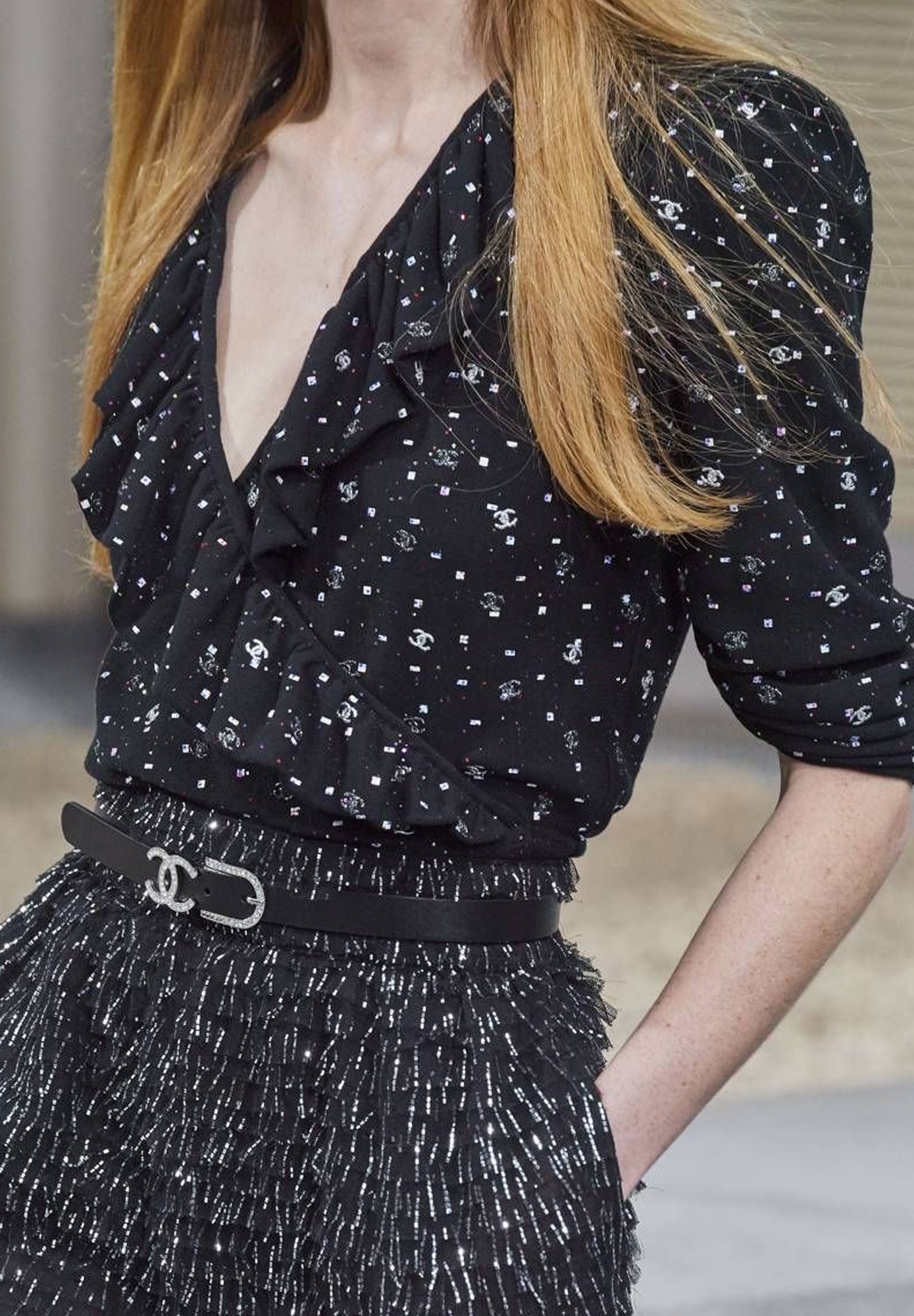 Блестящая юбка-макси Chanel